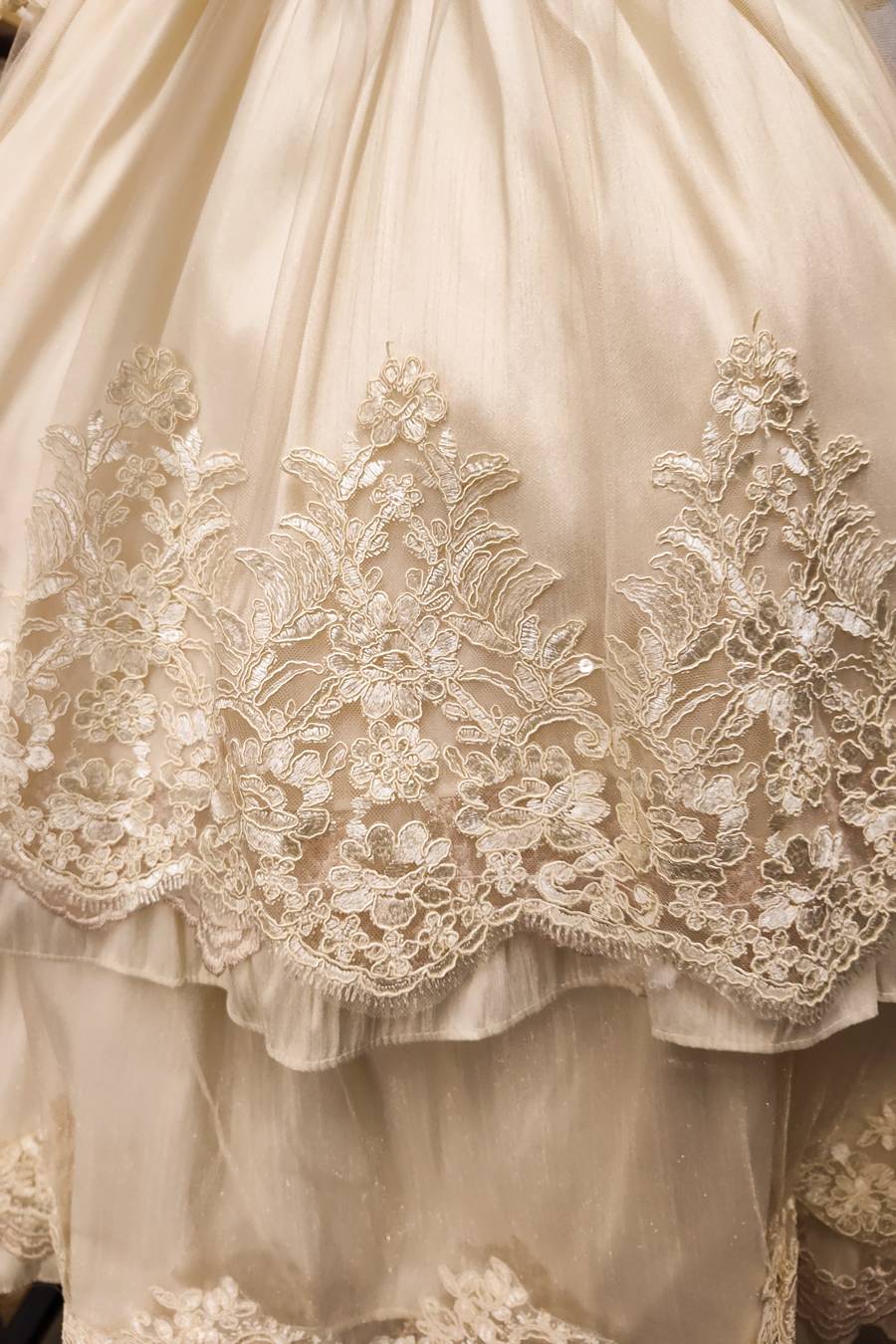 1330 Light Khaki Christening gown for girls - Image 3