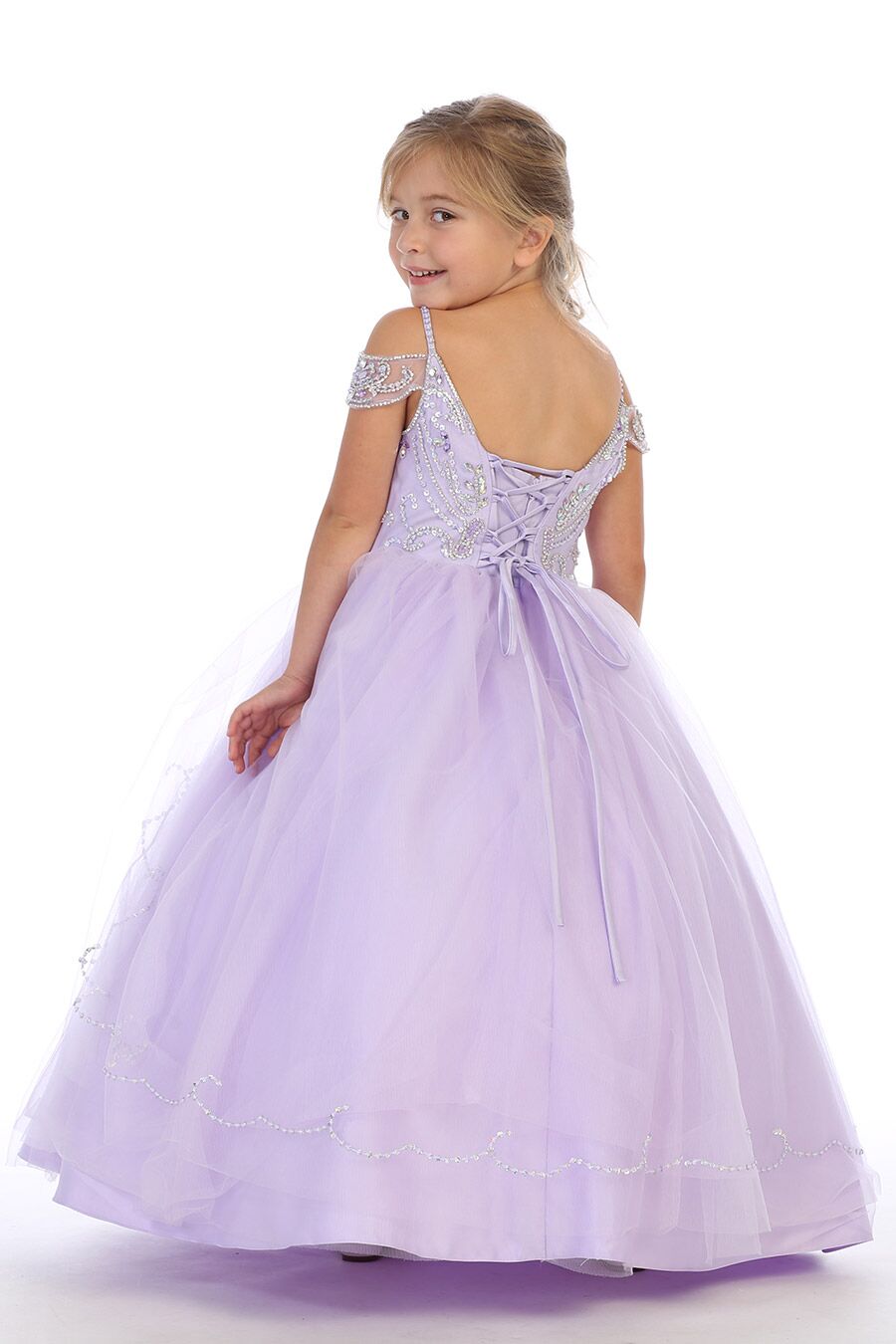 8042 Dropped shoulder ballgown - Image 2