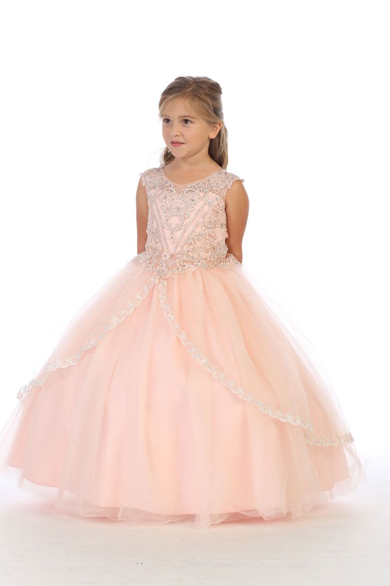 8046 Blush Embellished Ballgown