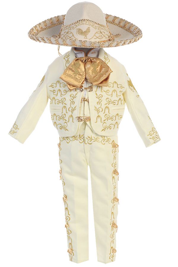 CH926-I Ivory Charro suit for boys