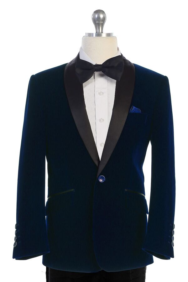 bijan kids 8088 indigo velvet suit