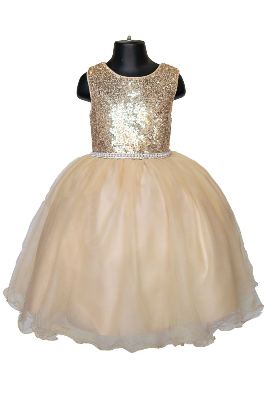 short flower girl dress in gold color