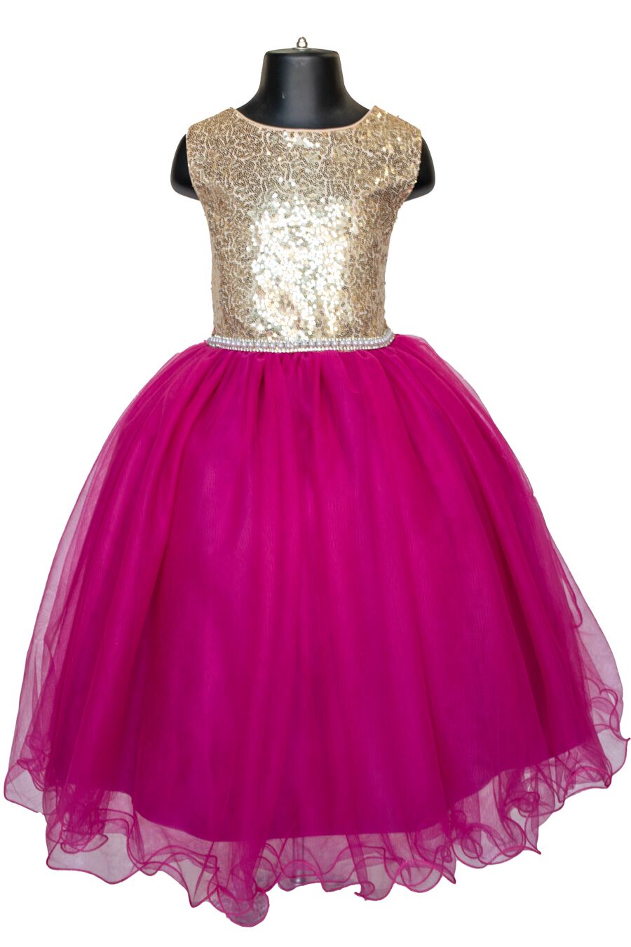 short flower girl dress in fuchsia
