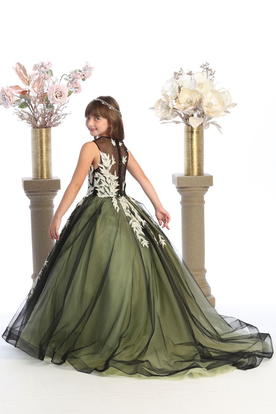 CA628 Elegant Sage Green or Burgundy Evening Dress - Image 4