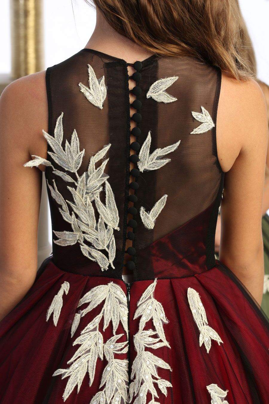 CA628 Elegant Sage Green or Burgundy Evening Dress - Image 8