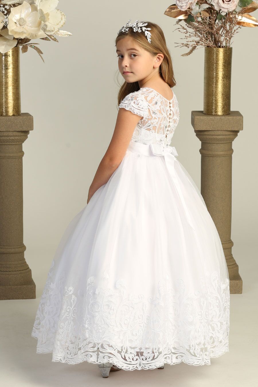 white communion dress style 9018 by Bijan Kid s