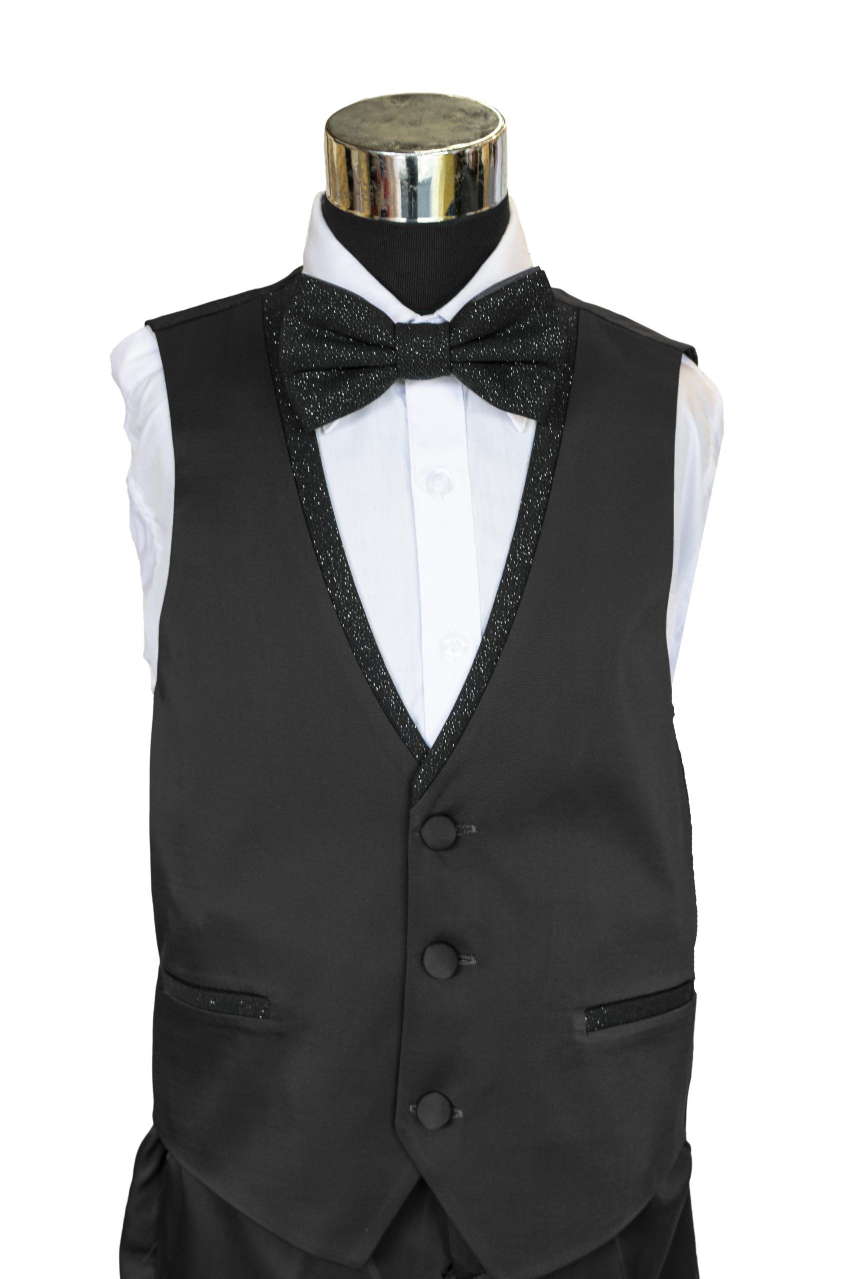 Boys black vest with glitter