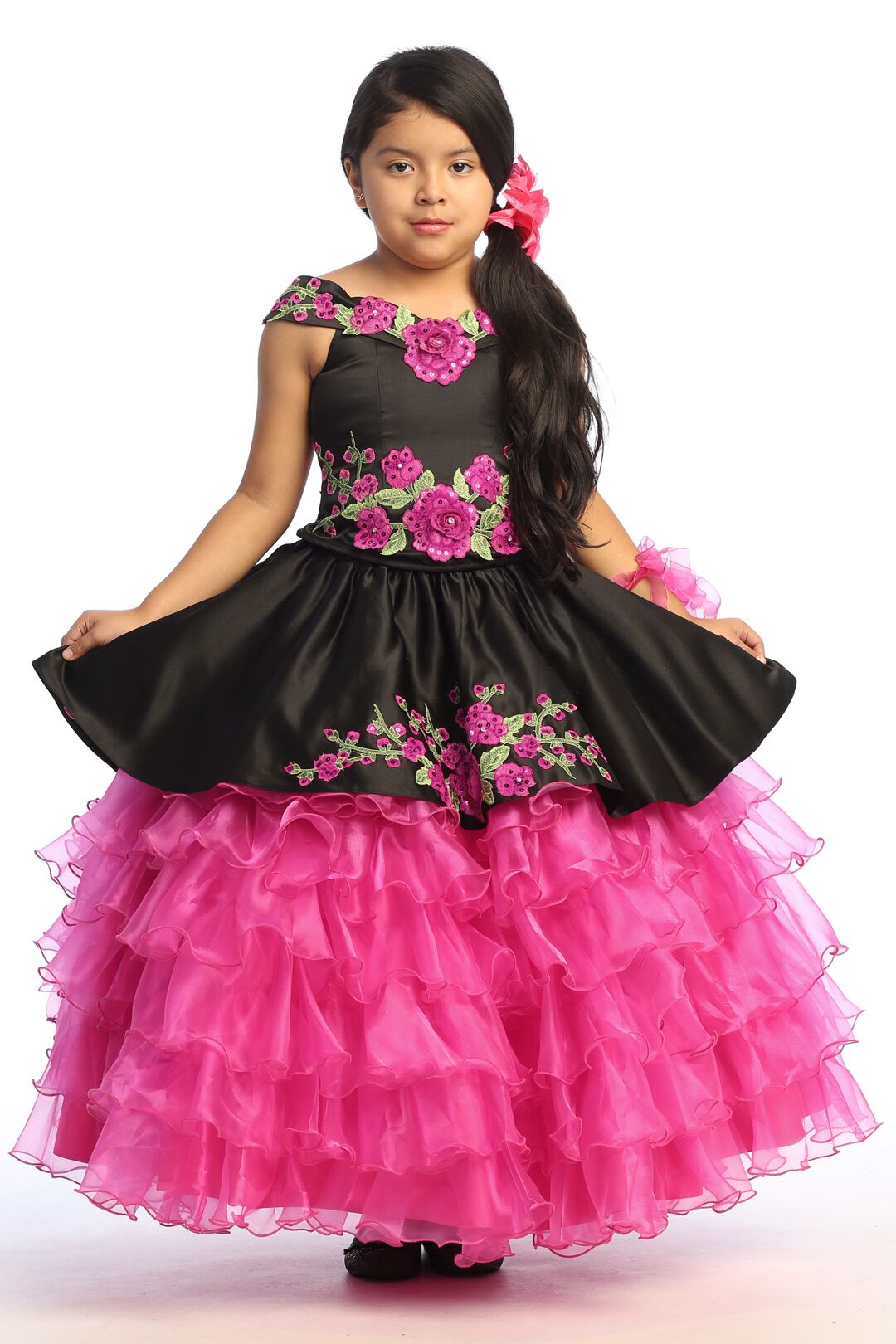 CH500 Black and Fuchsia Charra dress