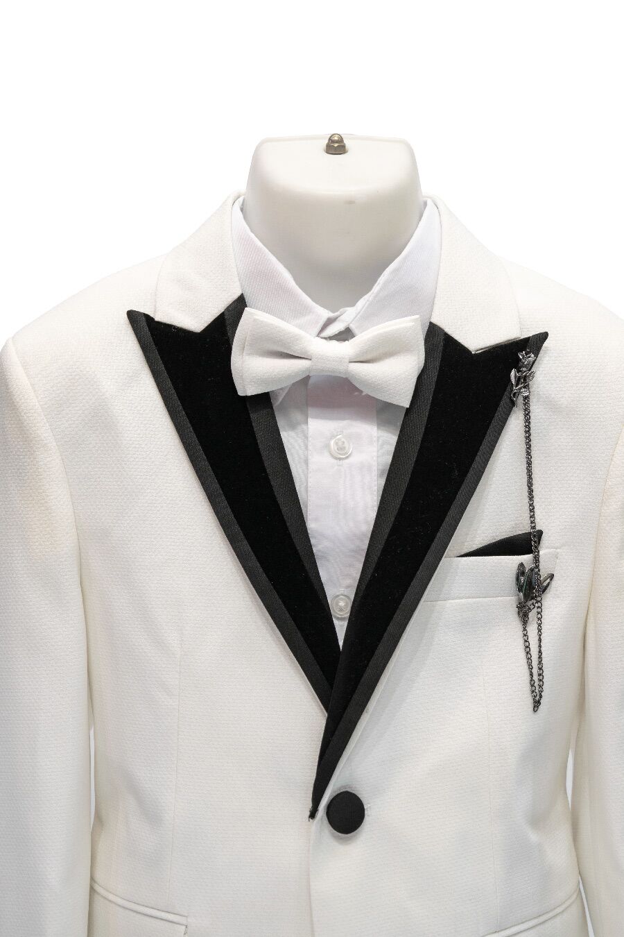 20343 Ivory And Black Tuxedo - Image 6