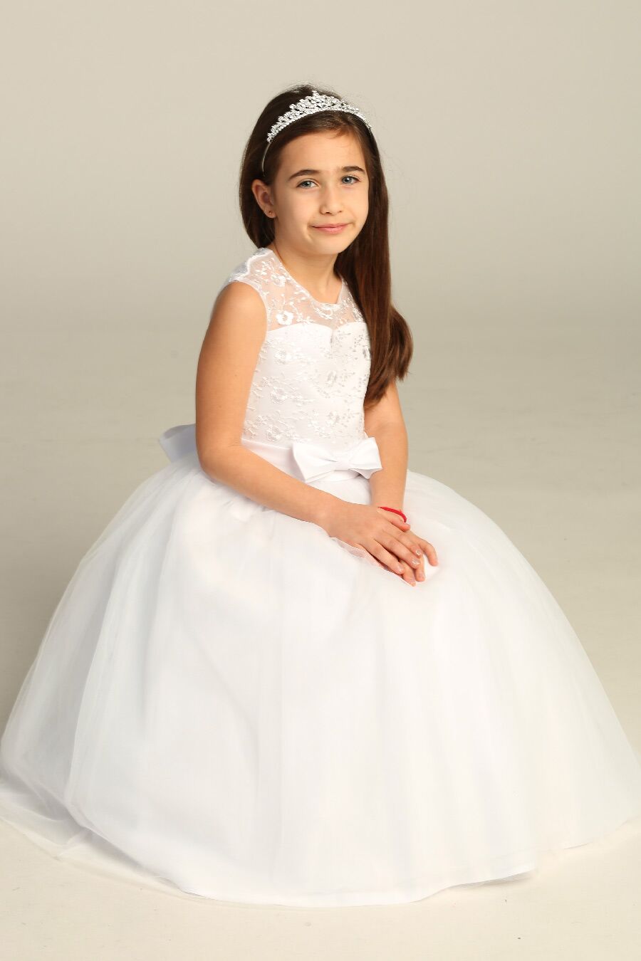 KE07 simple White Tulle Dress - Image 4