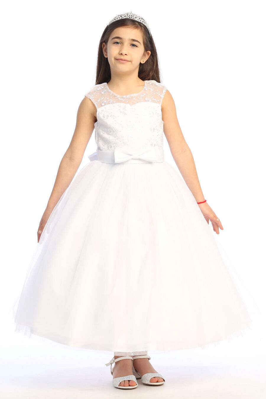 KE07 simple White Tulle Dress - Image 3