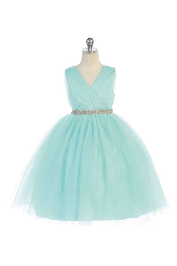 8018 Short Tulle Dress Embellished with Rhinestones - Image 5