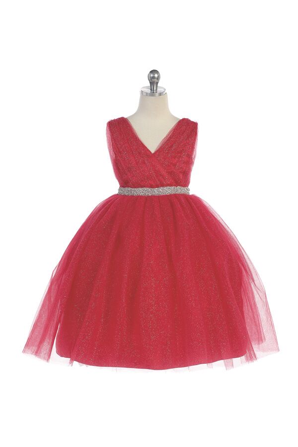 8018 Short Tulle Dress Embellished with Rhinestones - Image 6