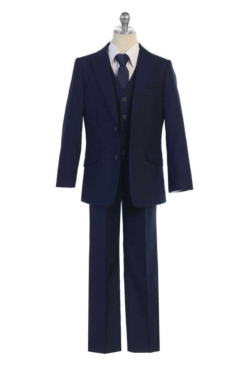 BJ4005-3N Classic Boys Navy Blue Suit