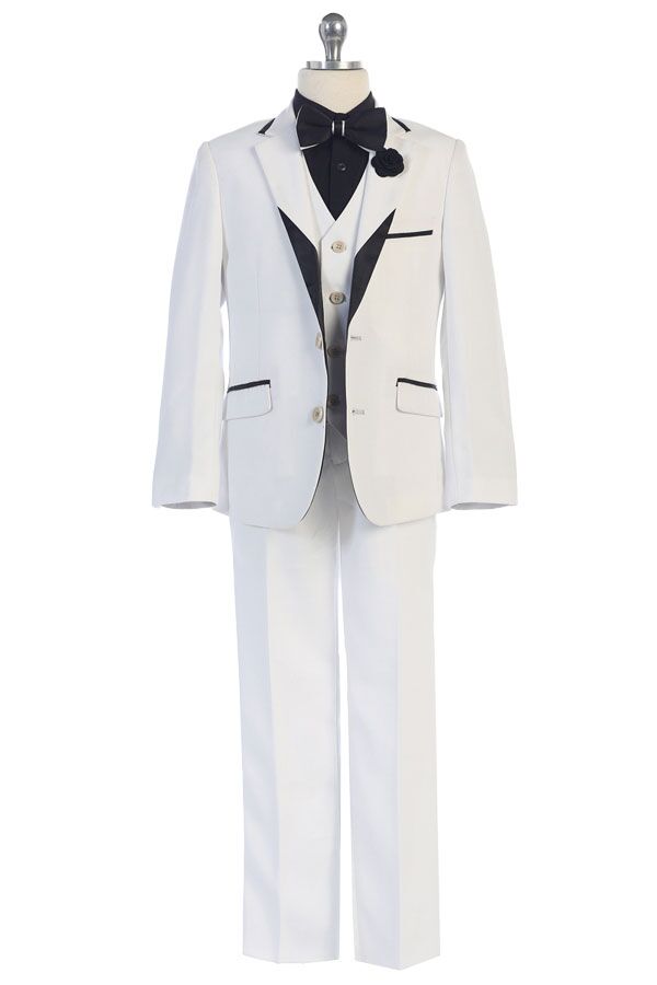 Y604-1W White and Black designer suit - Image 3