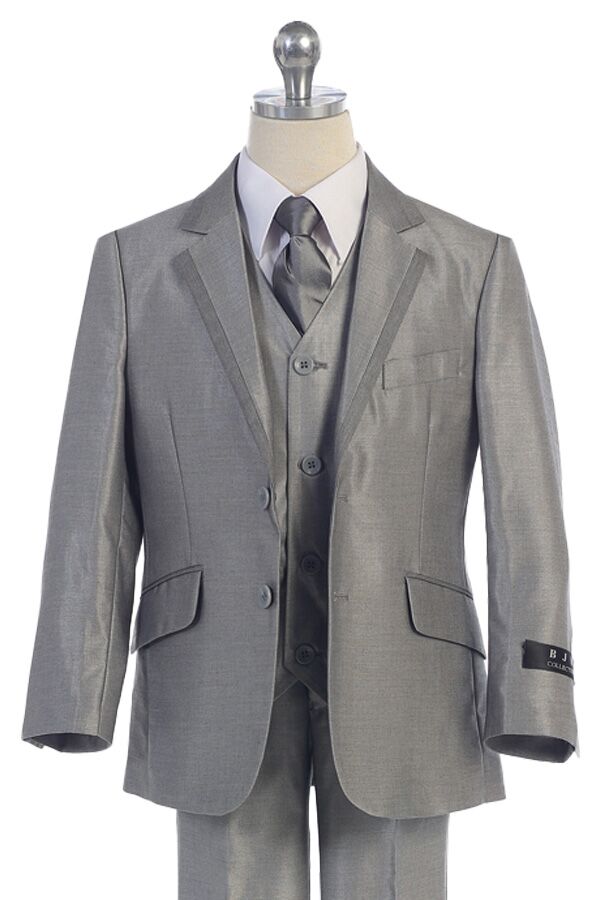 Bijan kids BJ4005-12 silver suit