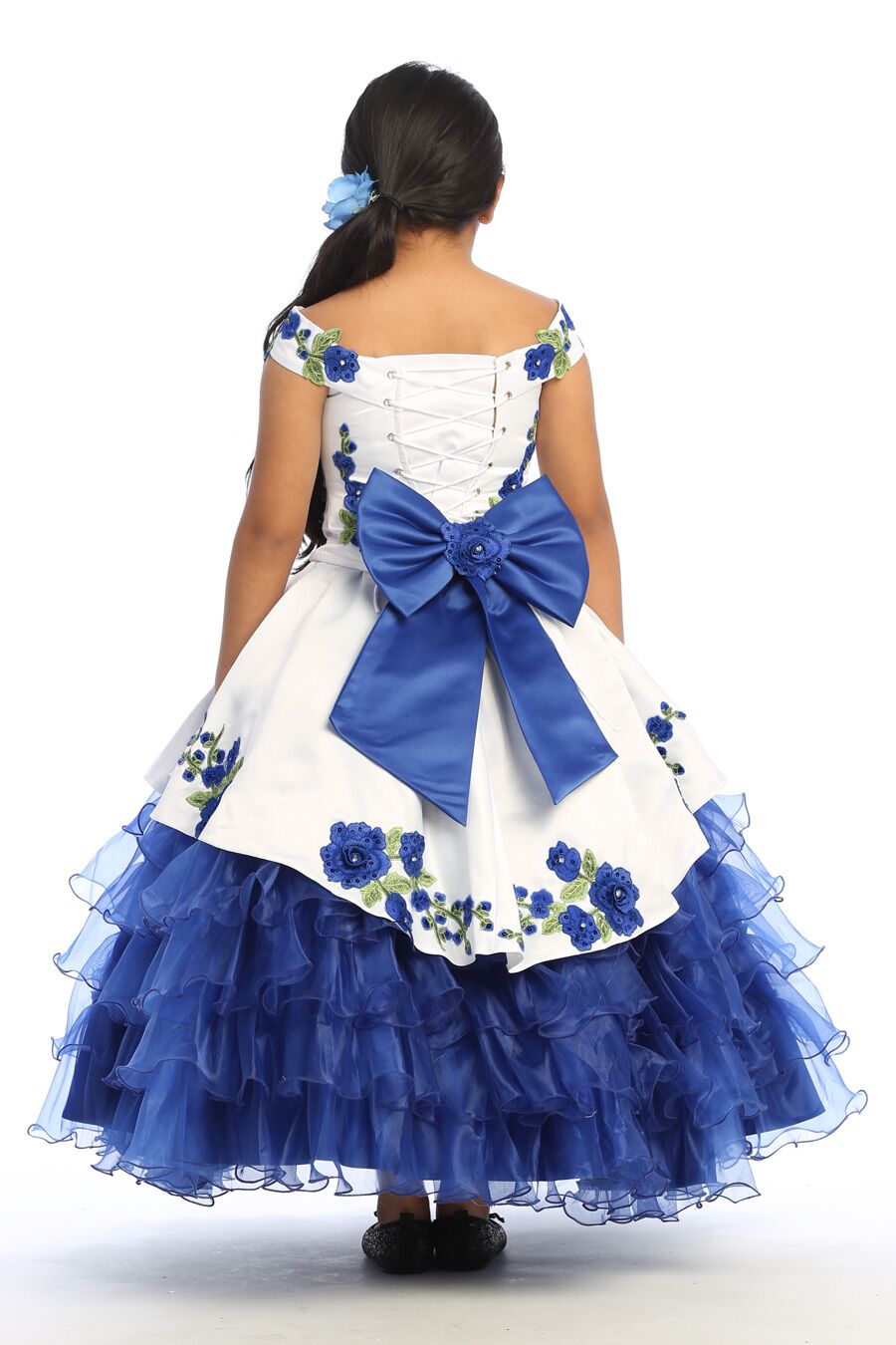 CH500 White and Royal Charra dress - Image 2
