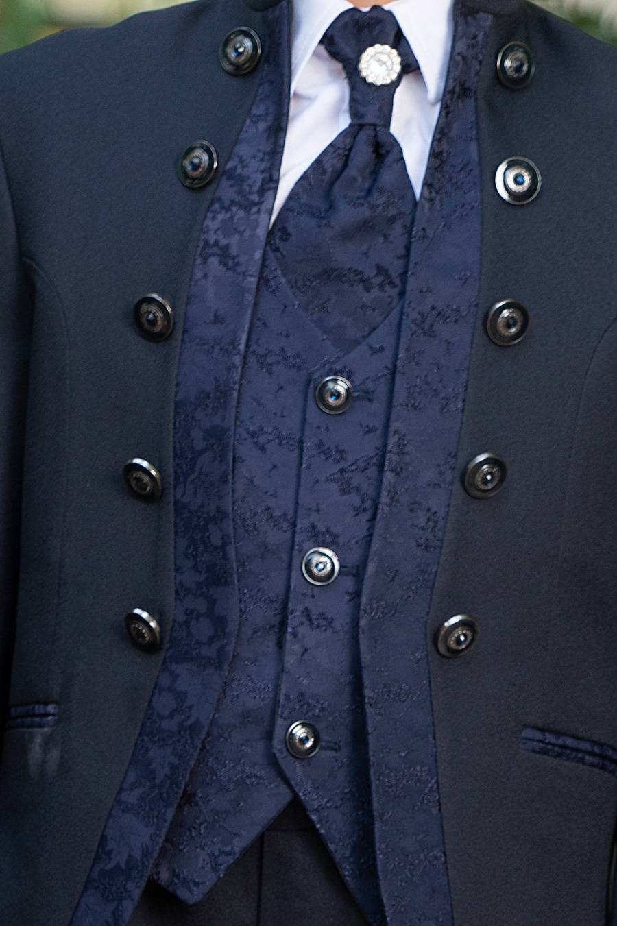 BJ20325 Black Or Navy blue tuxedo suit for boys - Image 5