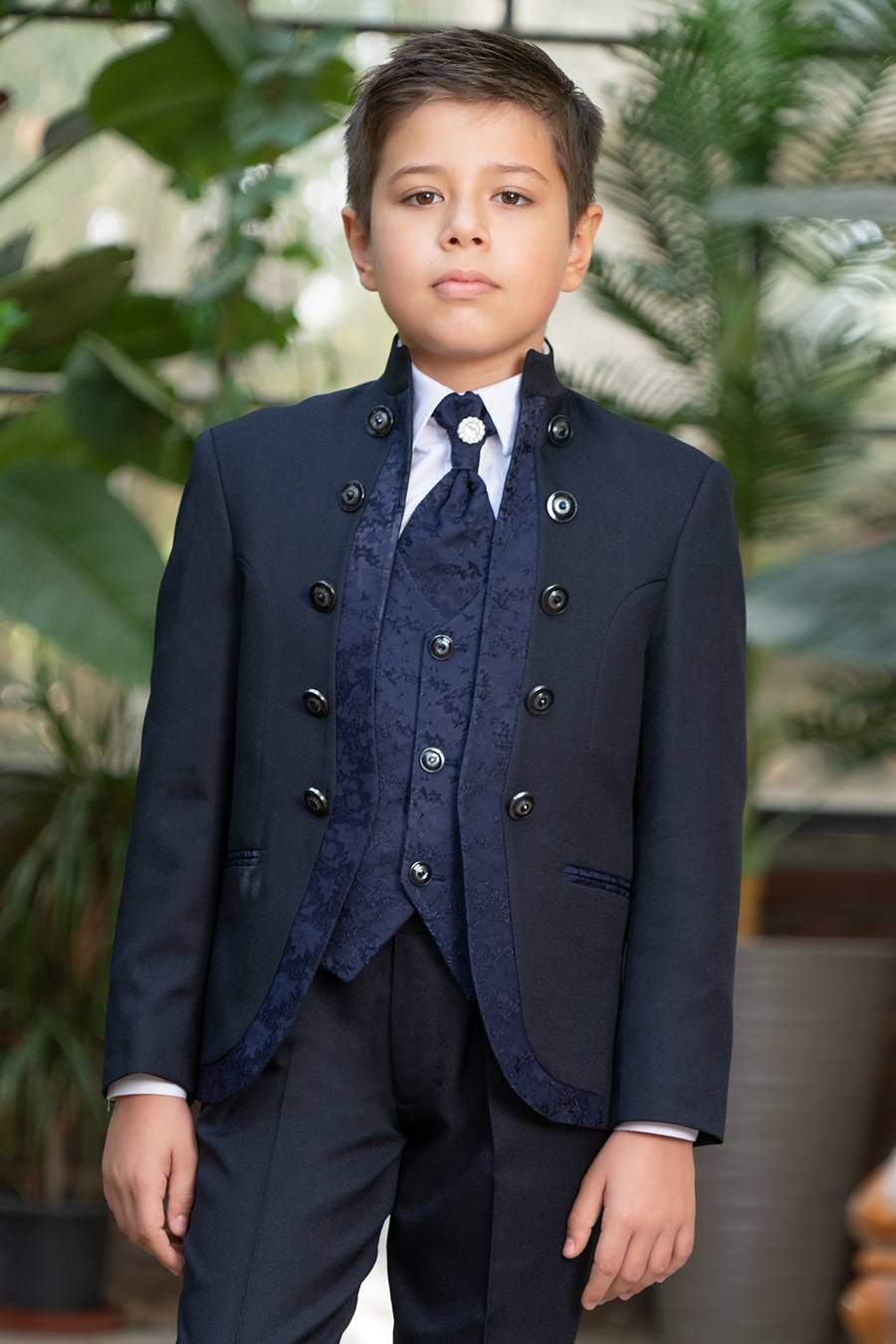 BJ20325 Black Or Navy blue tuxedo suit for boys