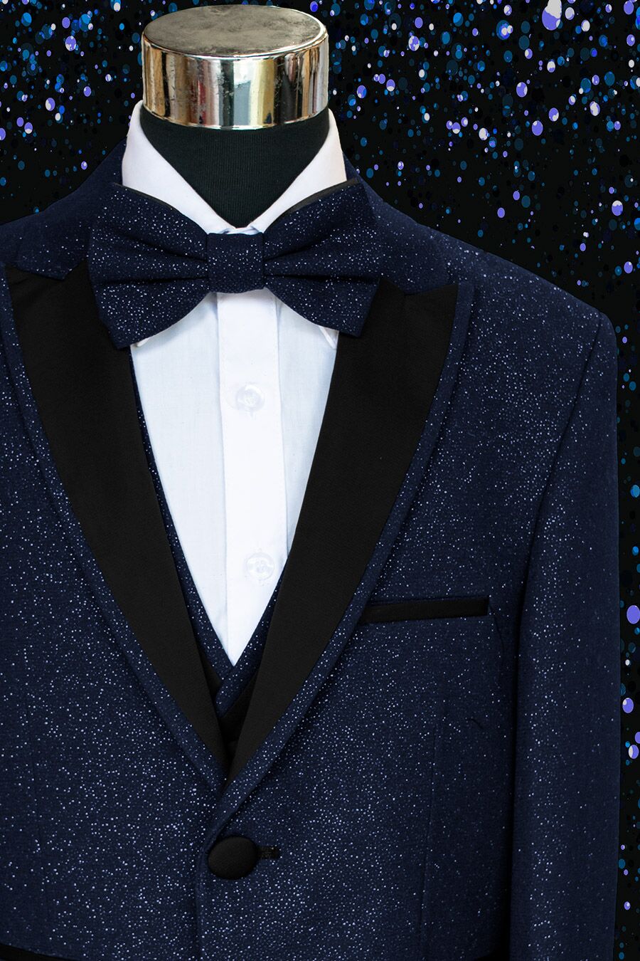 Navy blue glitter suit