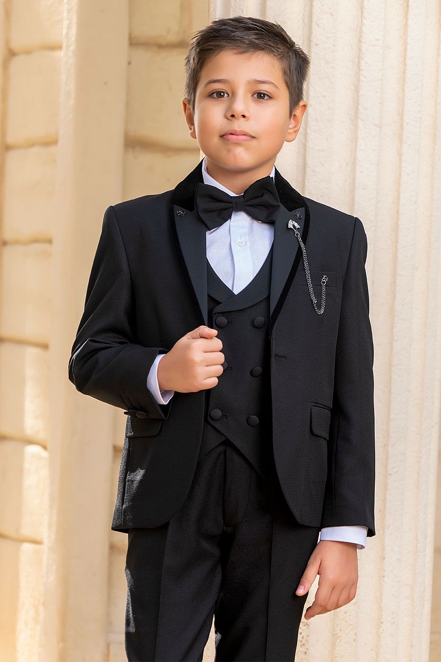 BJ20342 Black Designer Tuxedo for boys