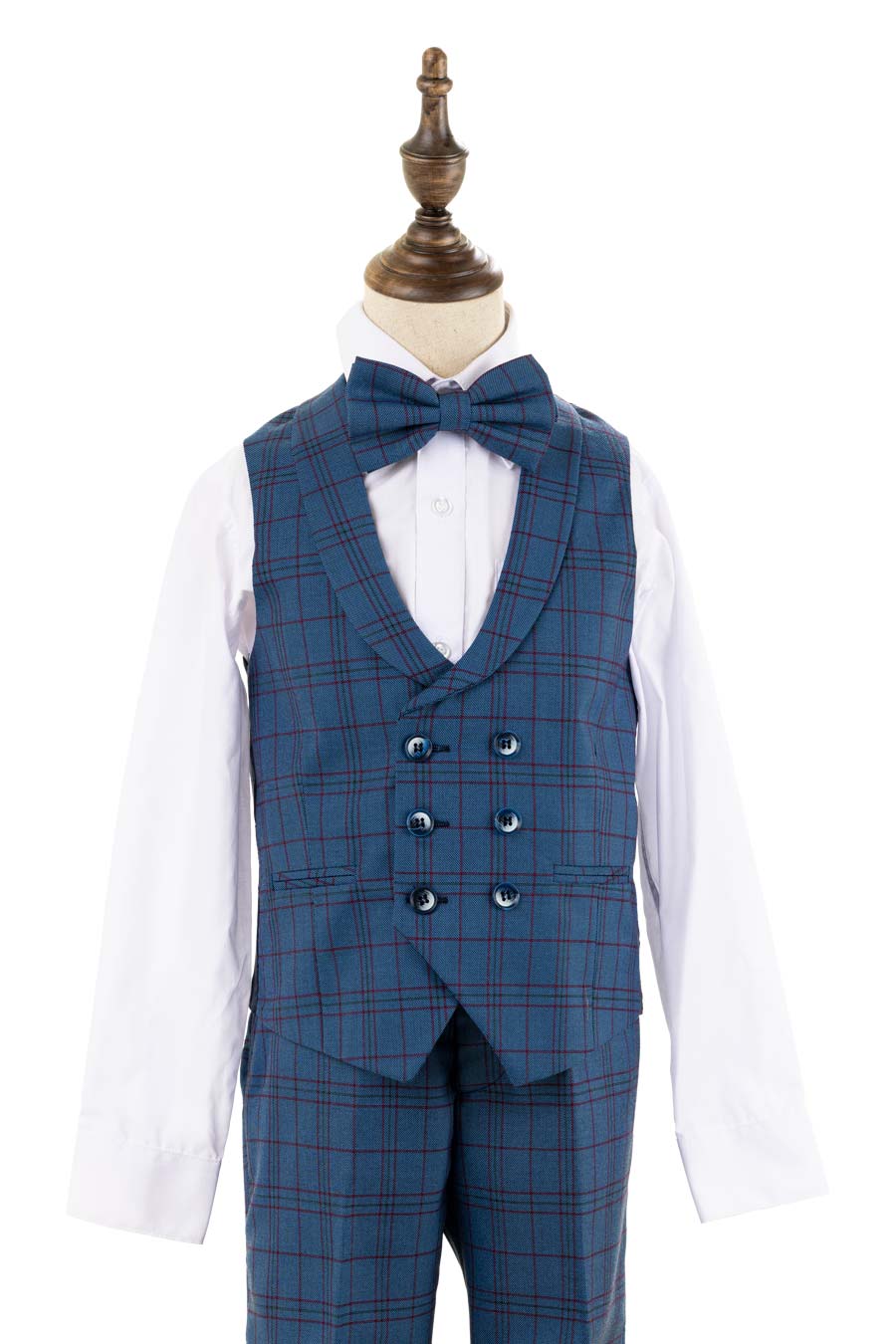 BJ2022-4 Plaid Blue Suit - Image 2